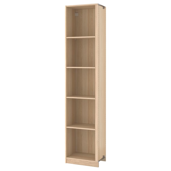 A tall, light brown wooden unit named PAX with multiple shelves, designed for storage.