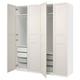PAX / FLISBERGET Wardrobe combination, white/off-white, 200x66x236 cm