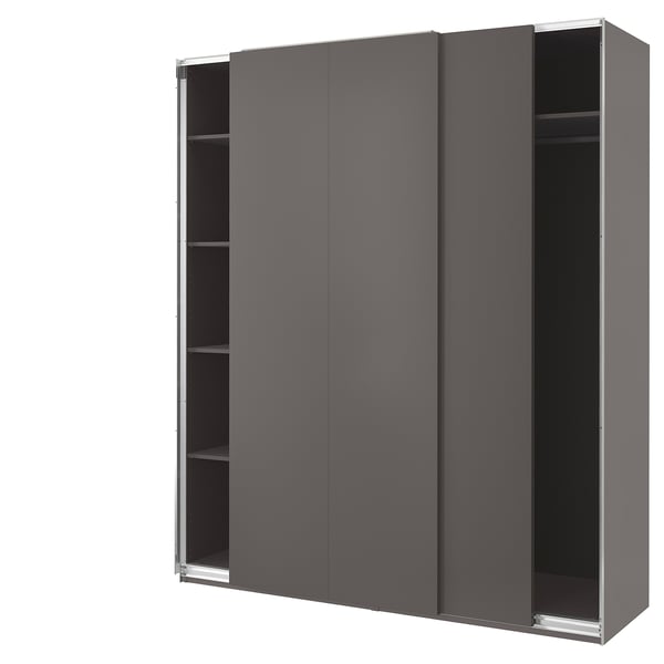 PAX wardrobe - grey, modern, tall storage