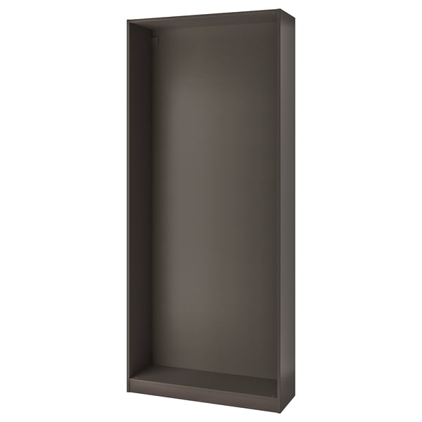 PAX dark wardrobe frame, slim design, matte finish, rectangular shape.