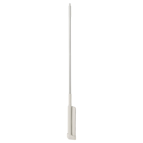 Pepprog flat mop, white. Microfiber cloth, telescopic handle, durable plastic & steel components.