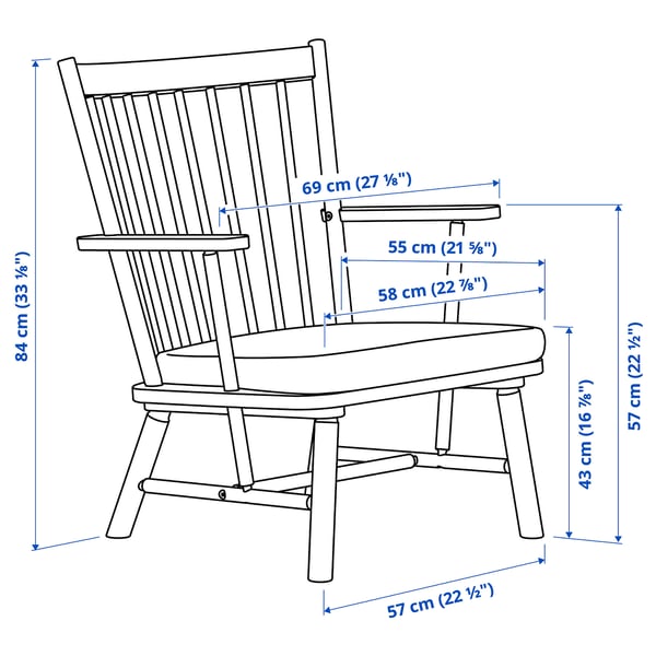 Illustration with measurements for the product: PERSBOL.
