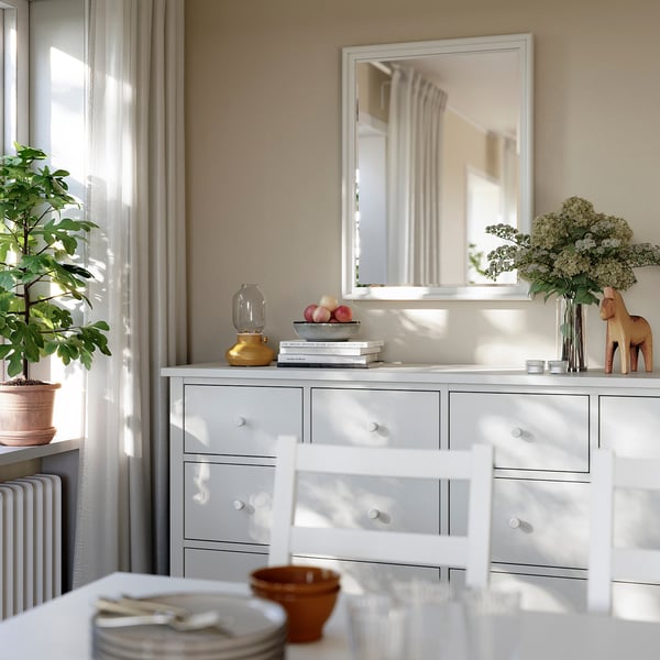 PINGSTSYREN Mirror, white, 60x80 cm