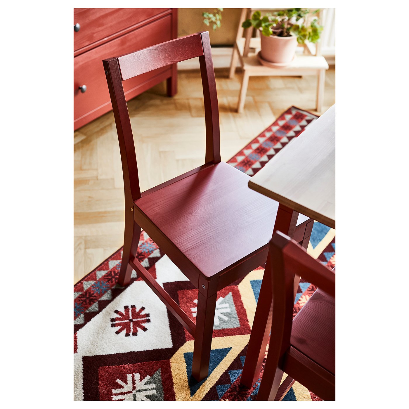 PINNTORP / PINNTORP table and 4 chairs, light brown stained red
