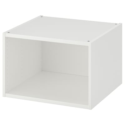 PLATSA: white cube shelf, minimalist design, assembled from panels.