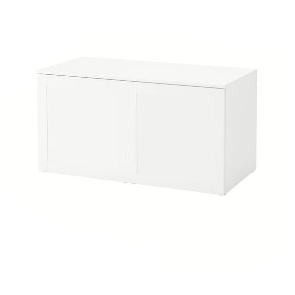 A white PLATSA storage unit, rectangular in shape, with sleek edges and a flat top surface.