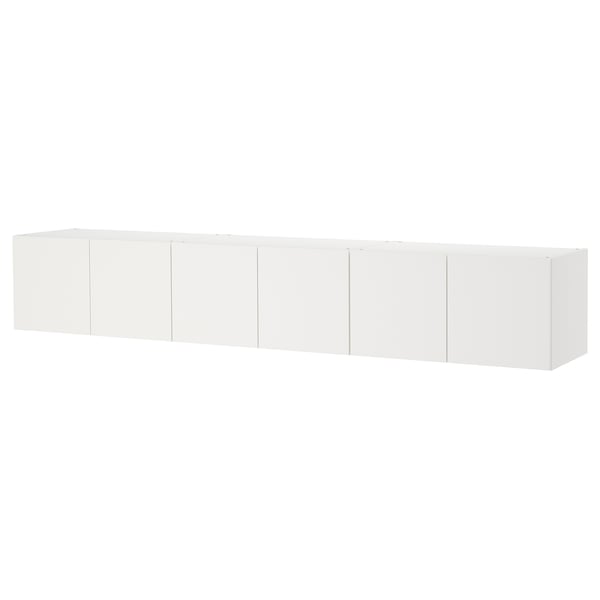 A white PLATSA storage unit, featuring multiple rectangular compartments with smooth surfaces and flat doors, designed for wall mounting.