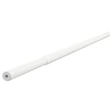 A white RÄCKA adjustable metal curtain rod. It is cylindrical and extendable for various window sizes.
