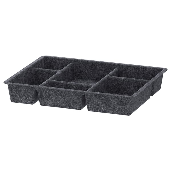 RAGGISAR grey felt jewellery organiser with multiple compartments