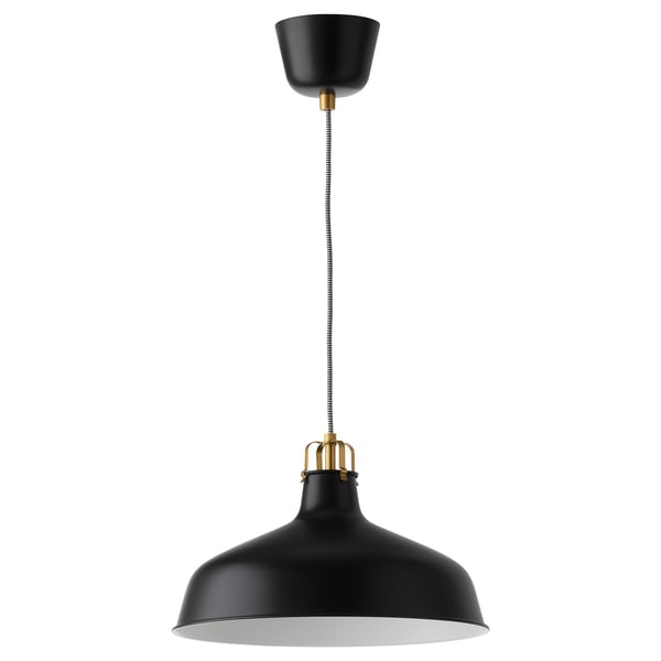 RANARP black pendant lamp. Sleek design with steel and powder-coated finish.