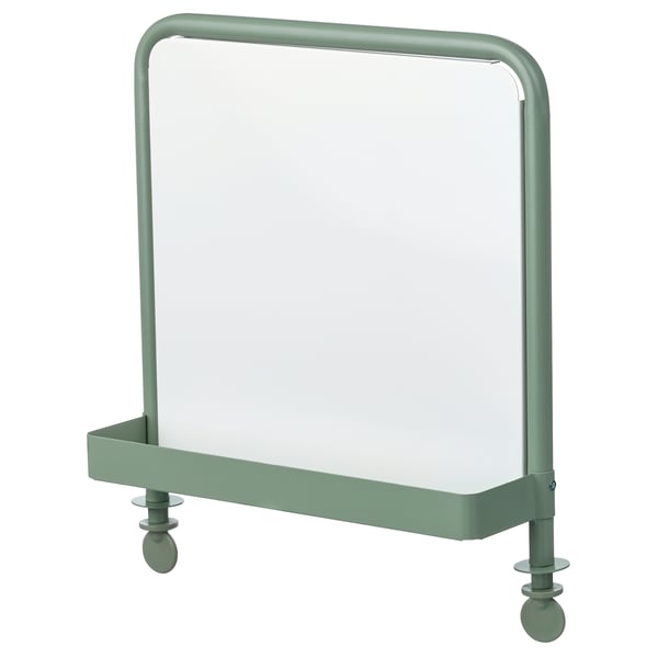 A green RELATERA mobile whiteboard with a frame, shelf, and wheels.