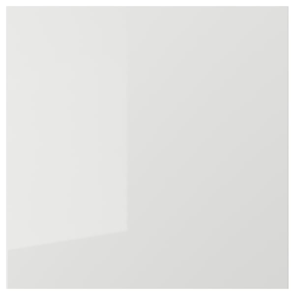 RINGHULT modern grey glossy kitchen door, sleek and rectangular, moisture-resistant.