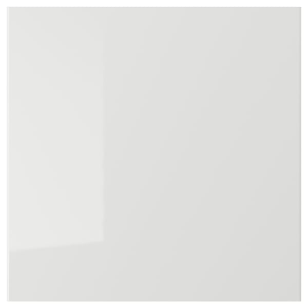 RINGHULT grey high-gloss kitchen unit. Modern design, durable, easy to clean. Square shape, with sleek lines.