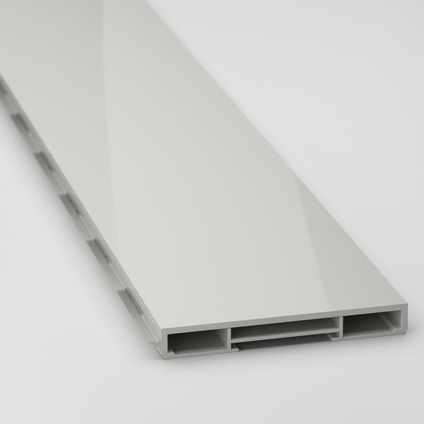 Sleek, white, seamless kitchen panel, reflecting light, showcasing high-quality gloss and modern design.