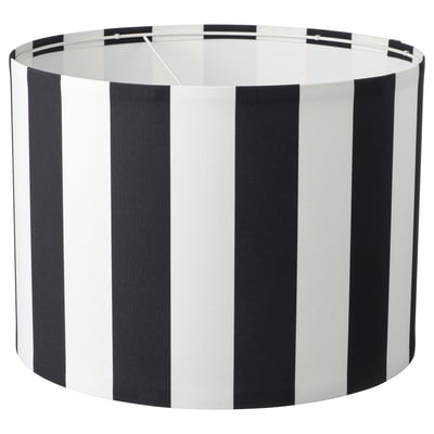Ikea RINGSTA black & white striped cylinder lampshade, made from recycled polyester.