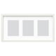 White RÖDALM frame, minimalist, 3 photo sections, plastic cover.