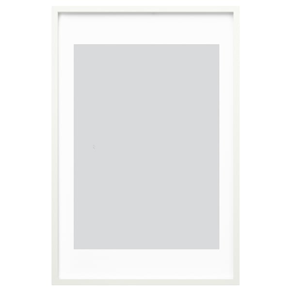 White RÖDALM picture frame, square, modern design with plastic front.