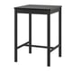 Black RÖNNINGE square dining table with metal legs.