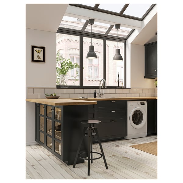 SÄLJAN Custom made worktop, oak effect/laminate, 63.6-125x3.8 cm