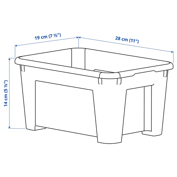 Illustration with measurements for the product: SAMLA.