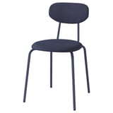Sandberg chair, blue, metal frame, cushioned seat/back, modern design.