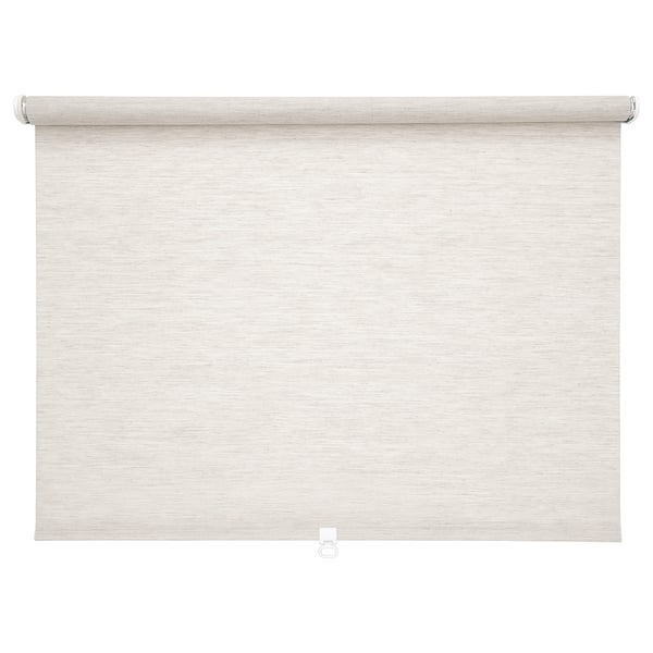 A SANDVEDEL light grey roller blind made of polyester, designed for tall windows or doors.