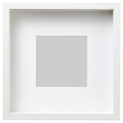 White square picture frame with mat, no photo.
