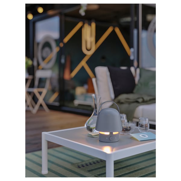 SEGERÖN Coffee table, outdoor, white/beige, 73x73 cm