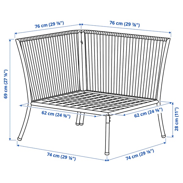 Illustration with measurements for the product: SEGERÖN.