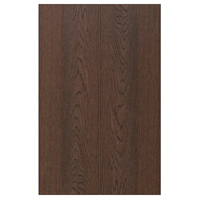 Dark oak wood panel with vertical grain.
