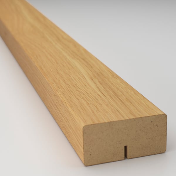 A high-quality wooden plank, light brown, smooth textured, placed horizontally.