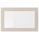SINDVIK: gray-beige cabinet with clear centre glass, sleek design.