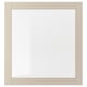 SINDVIK light grey-beige frame with clear glass, square design.