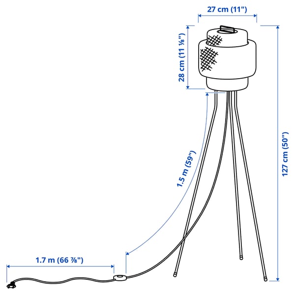 Illustration with measurements for the product: SINNERLIG.