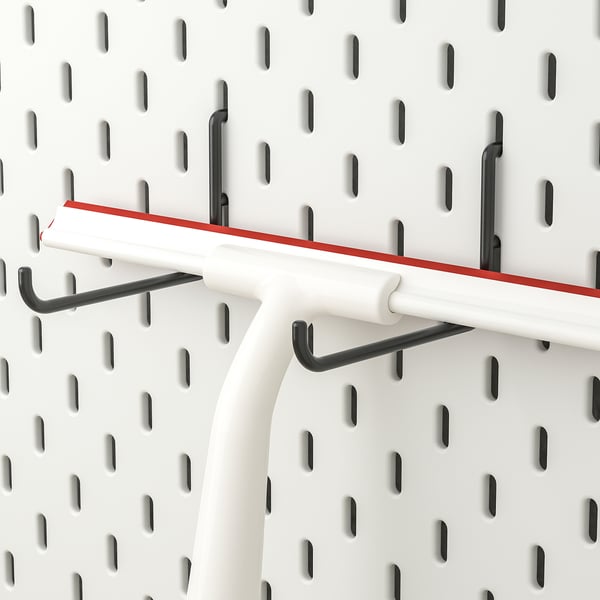 Pegboard with hooks. SKÅDIS system for organising various items. Easy to attach and move.