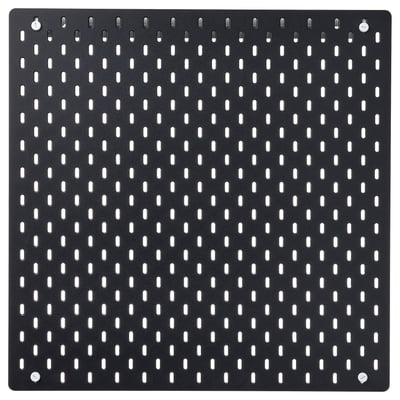 SKÅDIS black pegboard, square, evenly spaced holes, functional design.