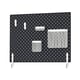 SKÅDIS pegboard organiser: black board with round holes, 3 mesh bags, 4 clips. Modern design for easy organisation.