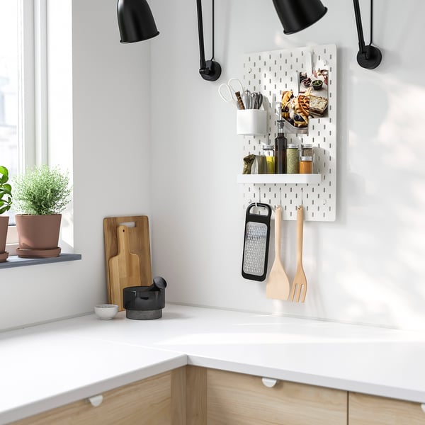SKÅDIS Pegboard combination, white, 36x56 cm