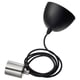 SKAFTET modern black ceiling lamp, steel and plastic, cone shape, cord design.