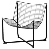 SKÅLBODA black wire chair, bowl-shaped, plastic parts, steel frame, classic design.