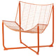 SKÅLBODA orange wire chair, modern classic design with bowl-shaped seat and back, powder-coated steel frame.