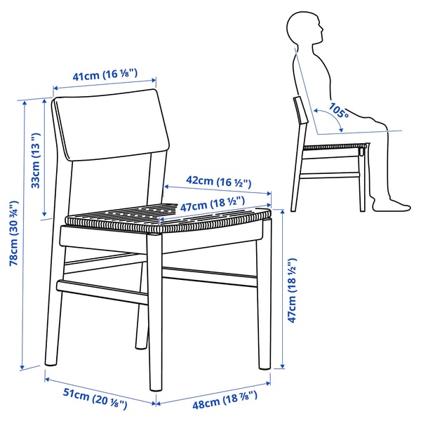 Illustration with measurements for the product: SKANSNÄS.