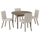 SKANSNÄS / TONSTAD Table and 4 chairs, brown beech/Fridtuna light beige brown oak effect, 115/170 cm