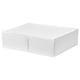 White SKUBB storage box, rectangular with ventilation, made of recycled polyester.