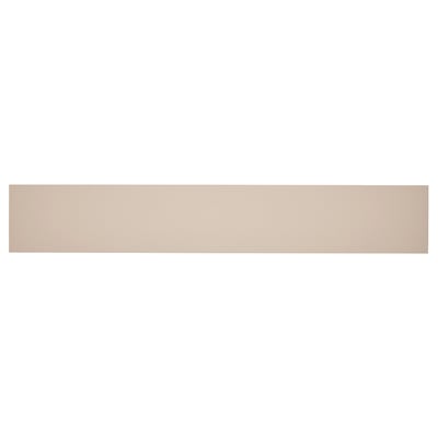SKYTTA beige panel, rectangular, paper foil-covered, used as ceiling height reducer cover.
