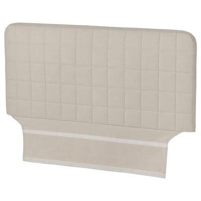 SLÄKT headboard, beige, padded, rectangular, upholstered, easy mount.