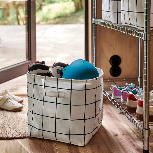 SLÅTTERVALL Storage basket, textile, 32x35x32 cm