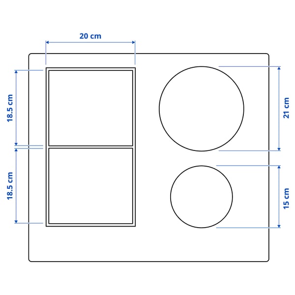 Illustration with measurements for the product: SMAKLIG.
