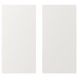 Two white rectangular panels side by side, minimalist design, smooth edges.