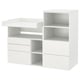 White SMÅSTAD kids storage with changing table, shelves, and drawers.